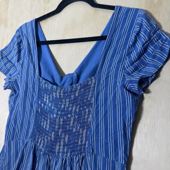 Hollister California Blue White Stripe Stretch Dress Size Large - Picture 9 of 10
